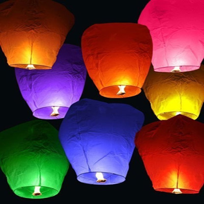 Sky Lanterns have many different names such as Chinese Flying Lanterns 