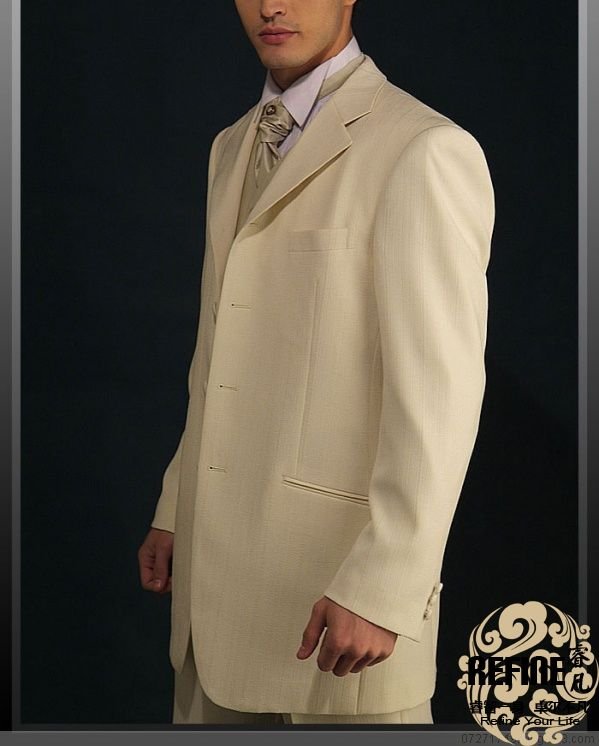 This IVORY CUSTOM MADE WEDDING SUIT is exclusively hand tailored by the most