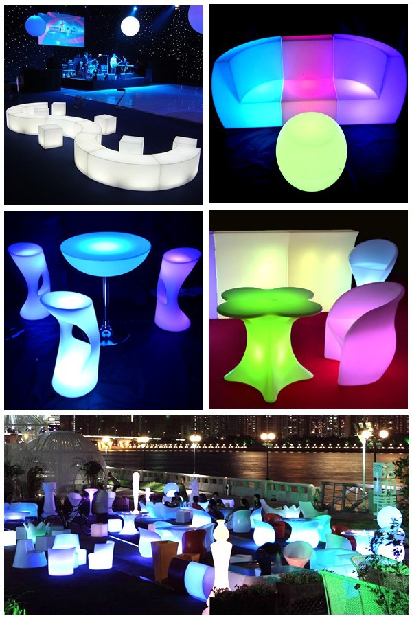 plastic led light sofa