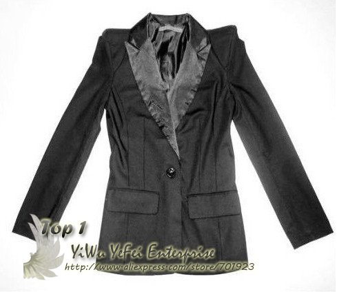 Drop Shipping Fitted Women's Power Shoulder Blazer Jacket Outerwear Slim Y0089