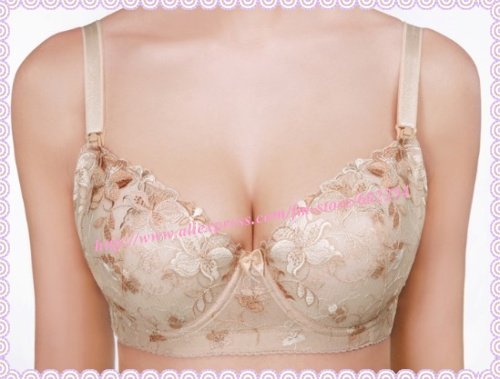 Hot wholesale!!! Free shipping 100% cotton Triumph Plug size BCDEF cups Fashion embroider lace nursing bra maternity bra