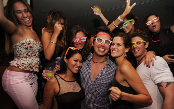 Amateur students party glasses