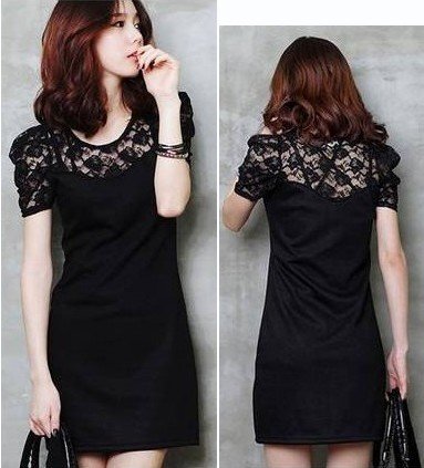 Black Lace Dress  Sleeves on Little Black Lace Dresses Good Quality Black Free Shipping In Dresses