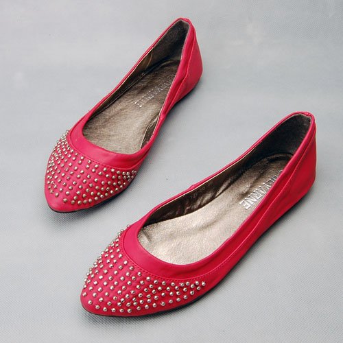 Wholesale BEYARNE small rivets shoes red flat shoes wedding shoes 