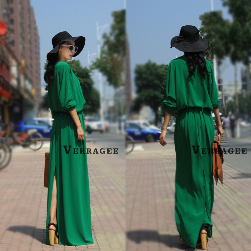 Женское платье maxi dresses new fashion 2013 summer women plus size maxi long dress loose floor length casual green one-piece vintage Женское платье maxi dresses new fashion 2013 summer women plus size maxi long dress loose floor length casual green one-piece vintage