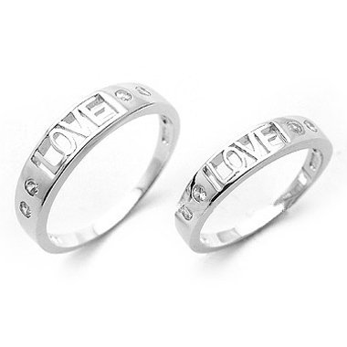 925 Sterling Silver zirconia Couple Rings Net weight36g 90695jpg