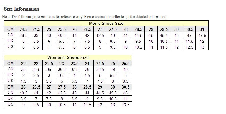 Chinese To Us Shoe Size Chart