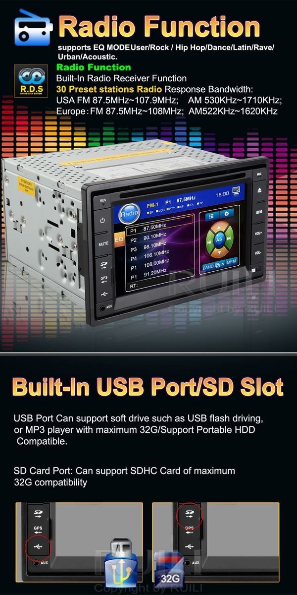 6.2 inch fixed universal car dvd 2