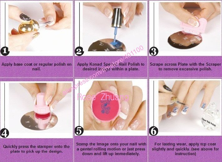 Freeshipping DIY Nail Art Stamp Stamping Nail Art Kit With Image Plate
