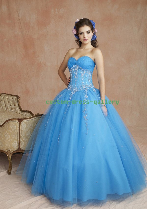 blue beautiful wedding dresses