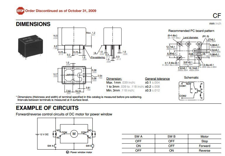 Acf231 cf2 12v схема реле