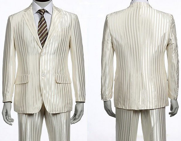 Men suits for wedding White Stripe Suit Dress High quality hot selling for