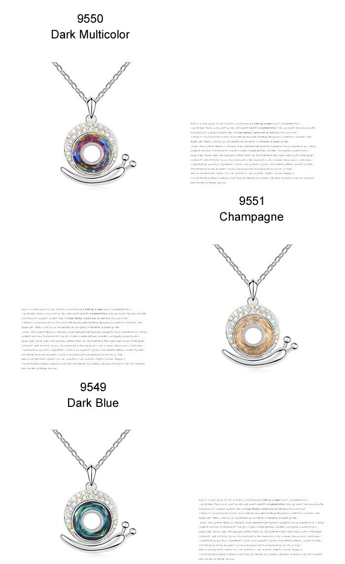 Quality Women's Snail Shaped Light Multicolor Crystal Pendant Made With Swarovski Elements, Come With A Pendant Box! (9552) Quality Women's Snail Shaped Light Multicolor Crystal Pendant Made With Swarovski Elements, Come With A Pendant Box! (9552)