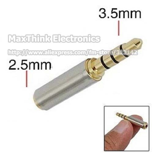 10PCS Gold 2.5mm Male to 3.5mm Female Stereo Audio Headphone Adapter Converter