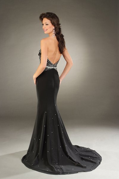 Dress  Model  Duty on Strapless Chiffon Beading Evening Dress Evening Gown Boe 002