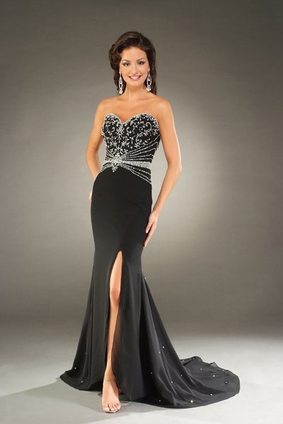 Dress  Model  Duty on Strapless Chiffon Beading Evening Dress Evening Gown Boe 002