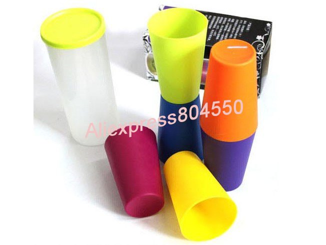  Pcs/Set Guaranteed 100% Hight Quality Plastic Cup, Rainbow Plastic Cup, 