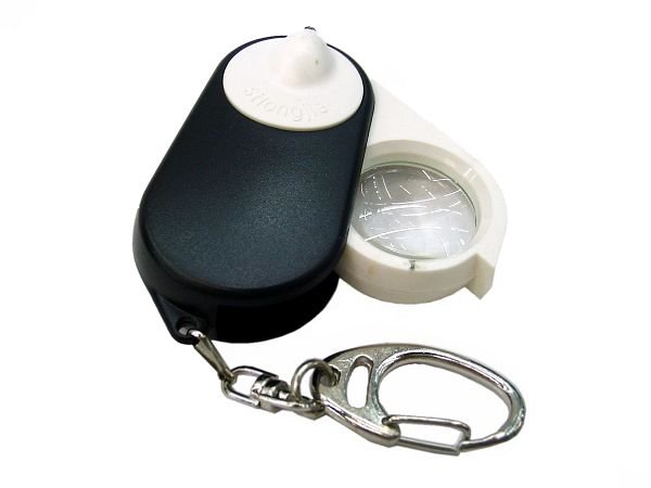 Pocket Magnifying Glass LED White Light With Key Chain