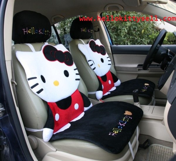 hello kitty car seat. hello kitty car accessory full set: kitty car seat cover set rake set/rear 