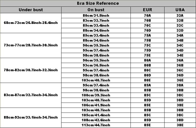 bra size reference