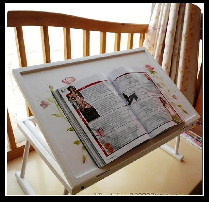   Painted Laptop Table / Desk with Rural Picture In Korean Style M yw35