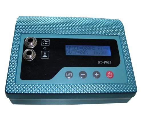 Professional Digital Tattoo Power Supply on Hot Selling. New design. Input: 110V-240V, Frequency: 60/50HZ. Output: 3-16 V. Display: Speed, voltage, duty, 