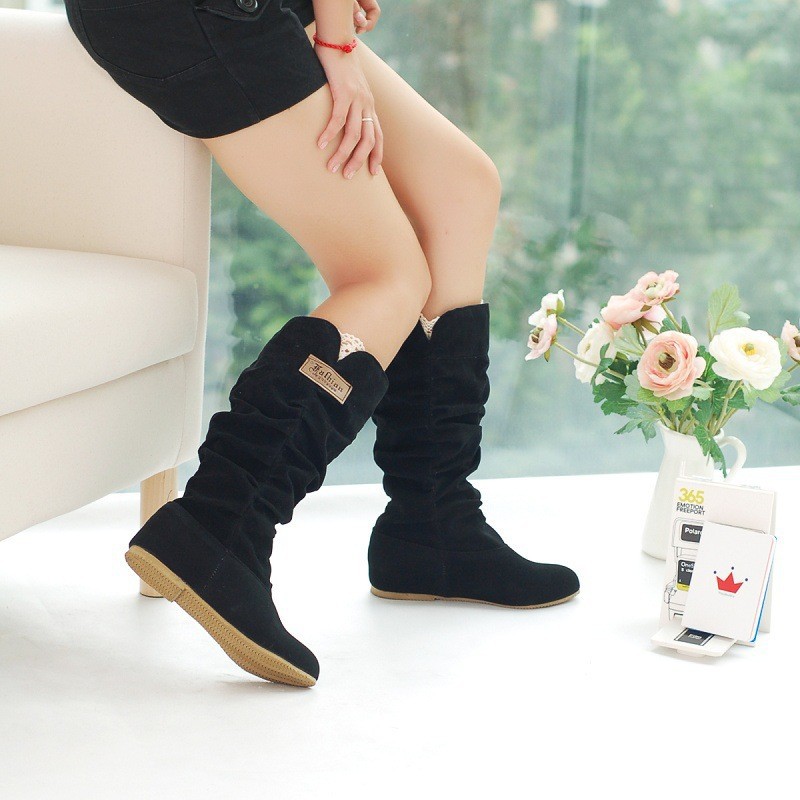 Free Shipping,2013 Newest Winter Woolen Lady Snow Boots,sexy Black