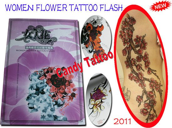 Wholesale WOMEN FLOWER TATTOO FLASH A3 Tattoo book 70pages tattoo design 