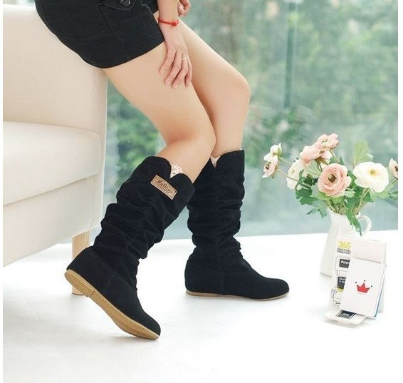 Free Shipping,2013 Newest Winter Woolen Lady Snow Boots,sexy Black