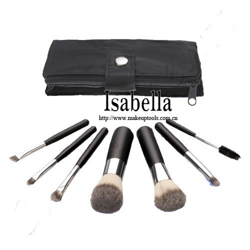 travel makeup brush set. 7 pcs Travel Makeup Brush set with Croco Pouch