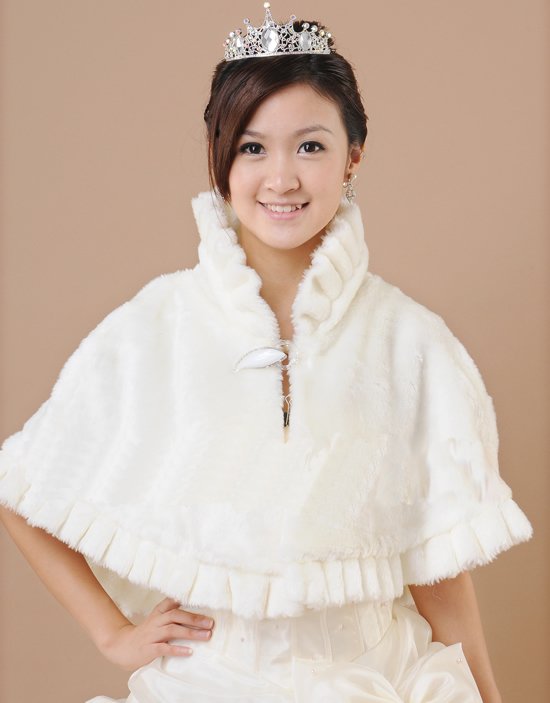 Free shipping new fashion bridal wedding dress faux fur shawl cape 