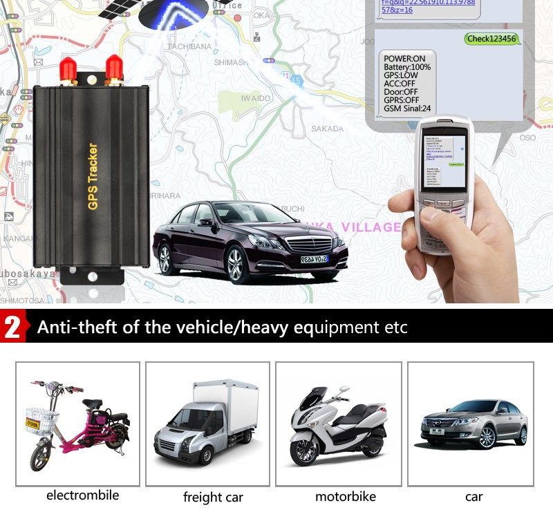 ウェブと車載用gpsトラッカー安い防止盗難車両/tk103付き車載用gpsトラッカージオ- フェンス・acc・過速度・ドア・抗自動車盗難防止装置問屋・仕入れ・卸・卸売り