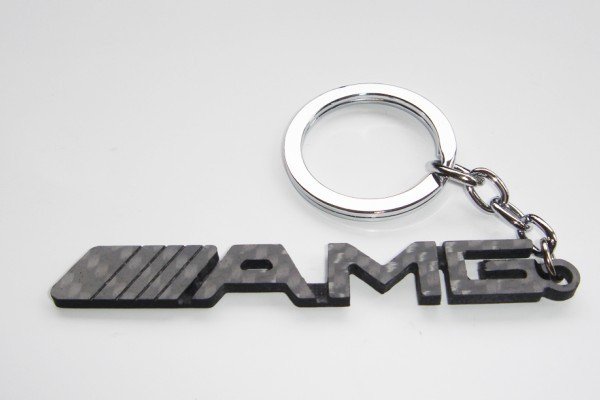 Wholesale AMG LOGO Carbon fiber Keychain for Christmas Festival 