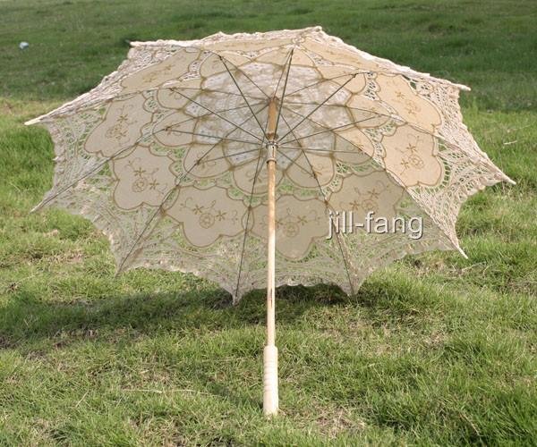 Wholesale Battenburg White Lace Parasol Umbrella Wedding Bridal 30 inch