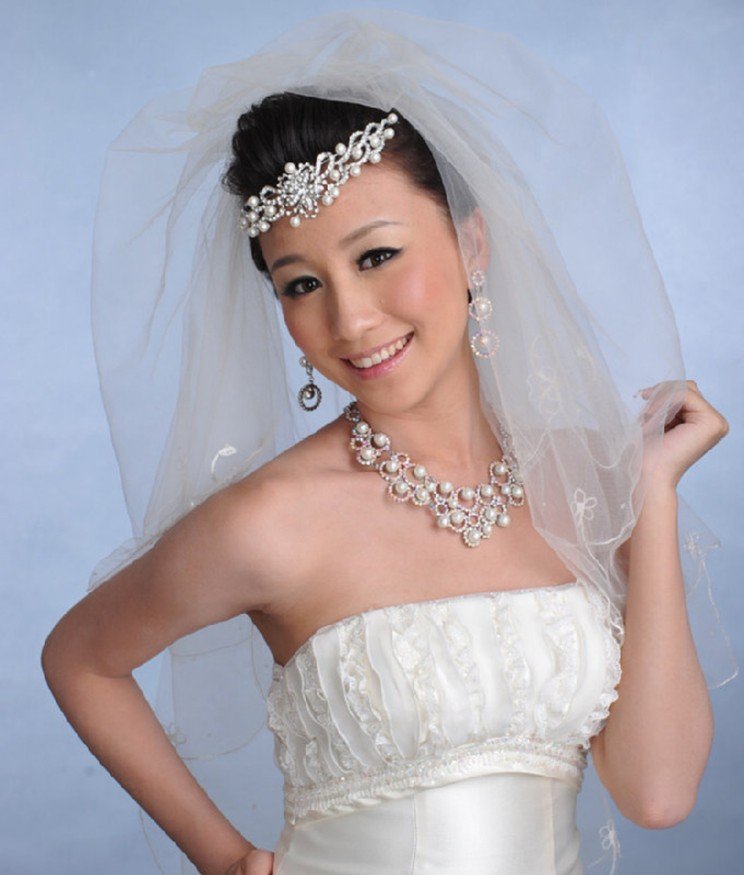 DEAFAN Classic Wedding Accessories Bridal Veil Headdress Flower