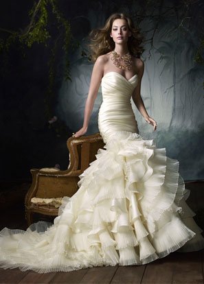 Popular Bridal Gown Strapless Mermaid Wedding Dress