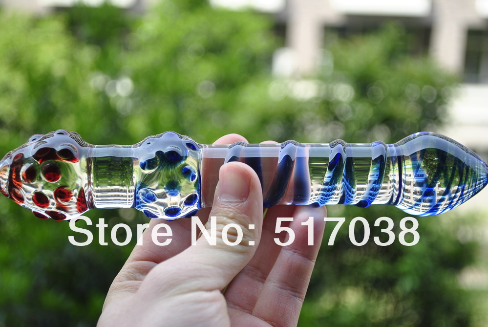 Big Large Bump Dotted Double Ended Dong Pyrex Glass Dildo Penis Gay Sex Toys Adult Products