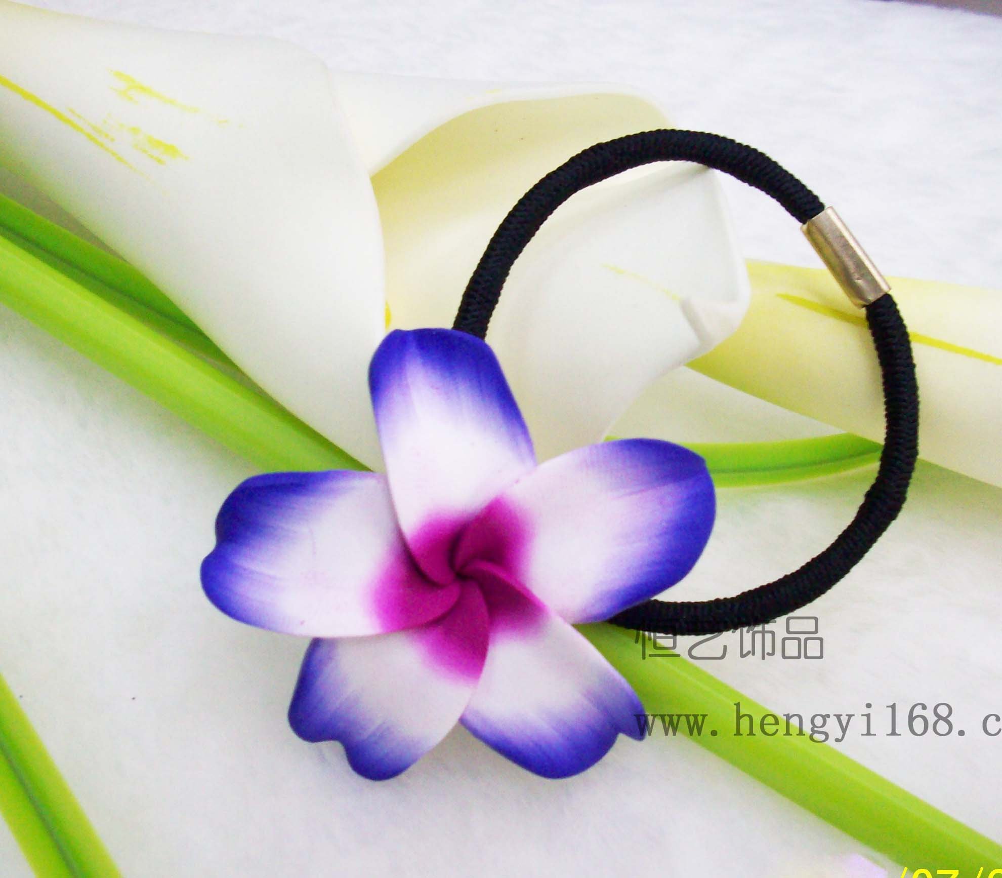 Buy Hawaiian plumeria hair jewelry elastic hair bands plumeria flower hair