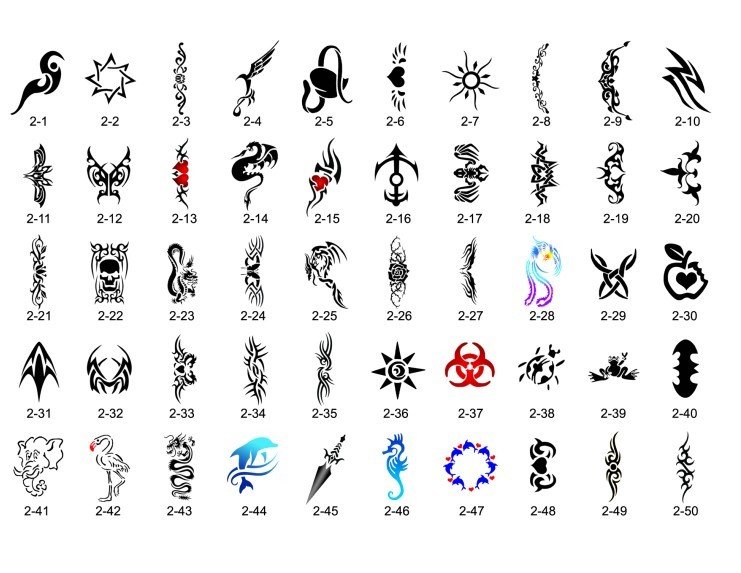 Temporary Airbrush Tattoo Stencil Template Book 2 with 100 stencils free 