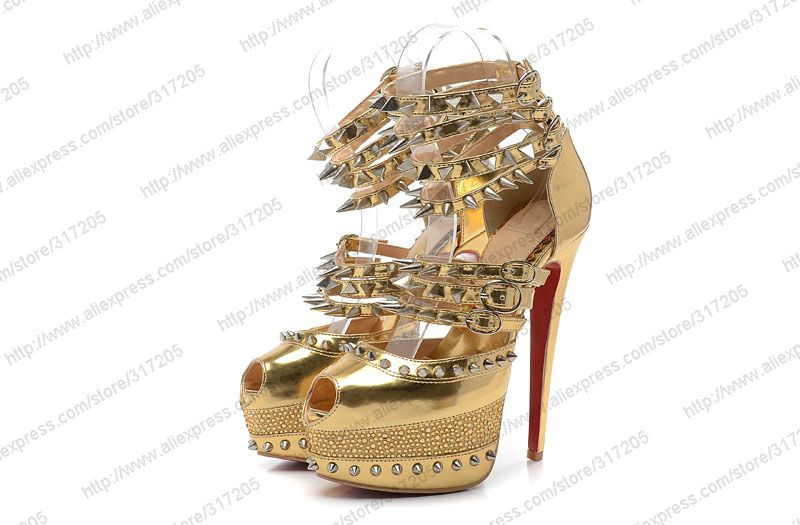 Gold heels hot sale red bottoms