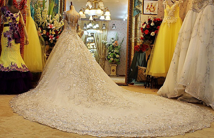 diamond wedding dress