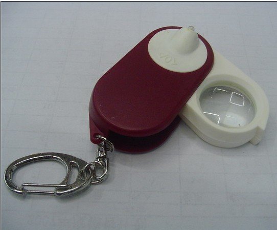 Pocket Magnifying Glass LED White Light with Key Chain