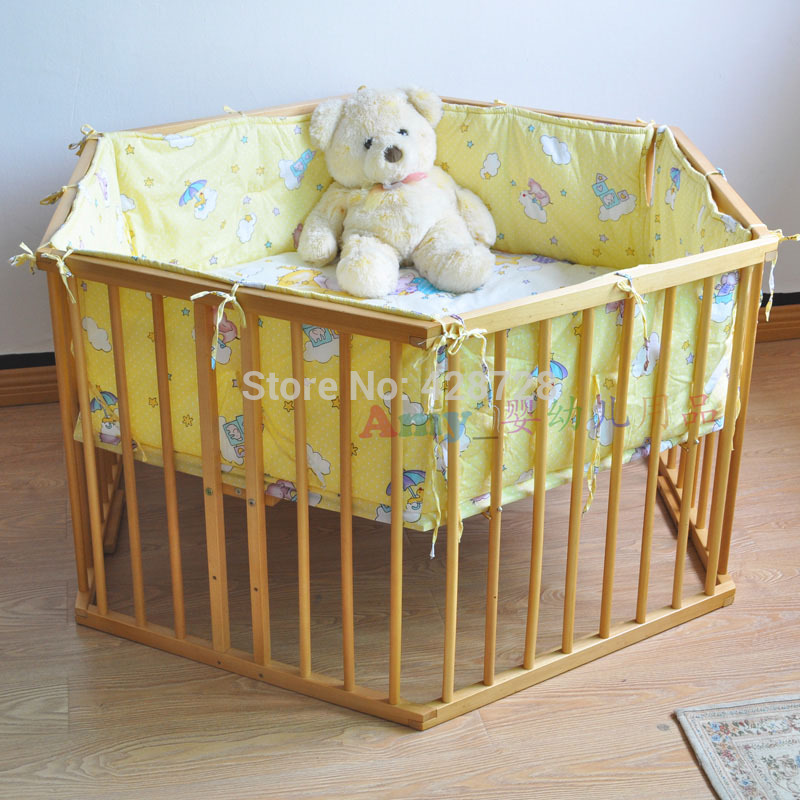 Wood multifunctional baby bed game bed hexagon gam...