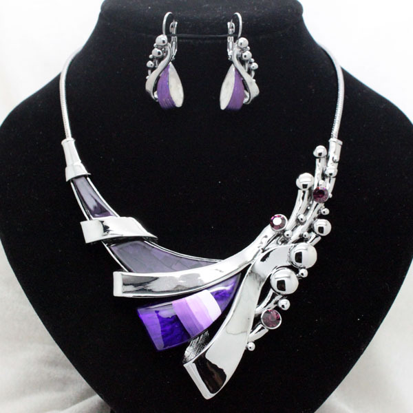 fashion designer purple wedding jewelry sets high ...