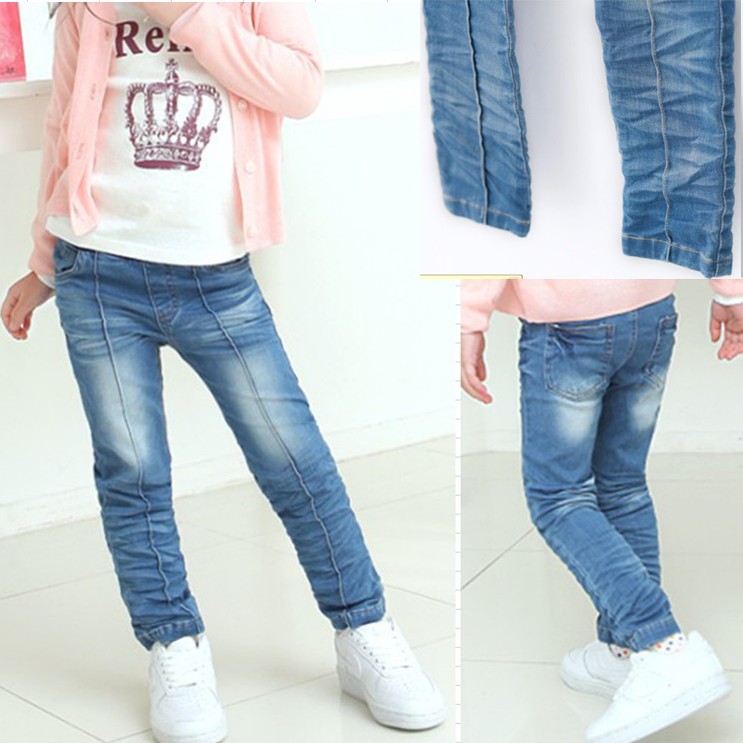 children trousers 2014 spring child girls jeans ki...