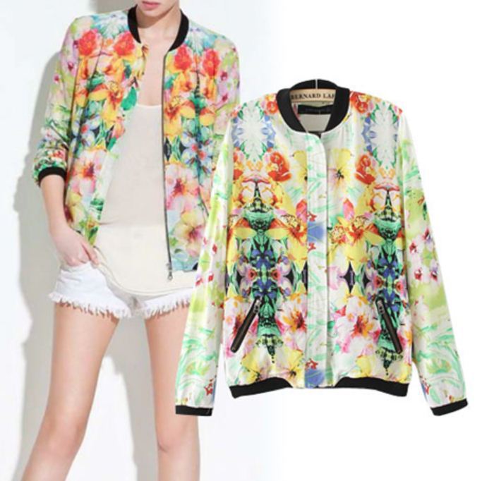 New Fashion Womens Vintage Floral Print Double Poc...