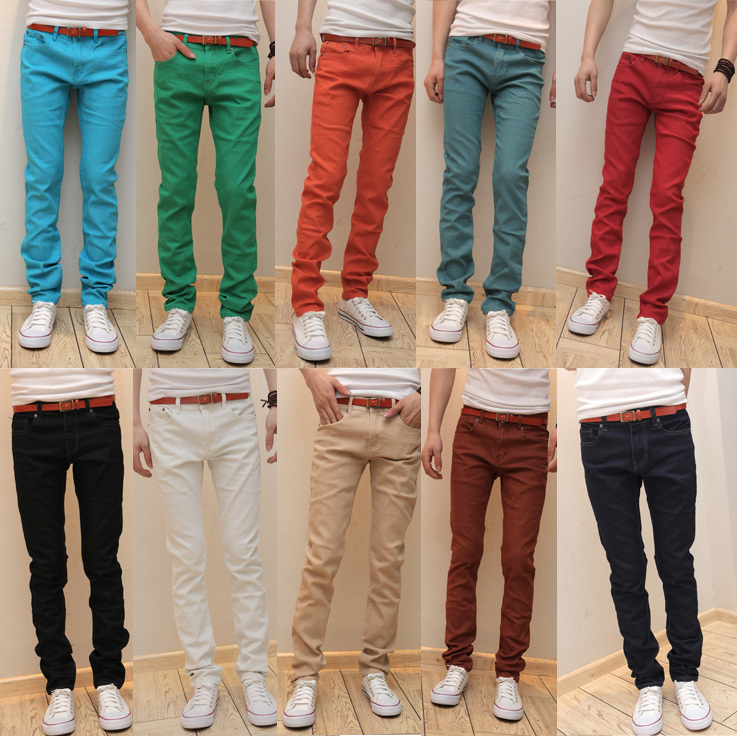 2014 spring new men\'s Slim stretch jeans denim tro...