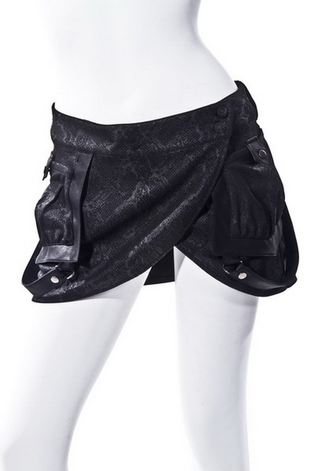 RQ-BL Gothic Bloomer skirt jacquard buckles pocket...