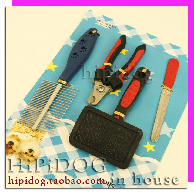 Pet cleaning set row of comb nail clipper grinding...