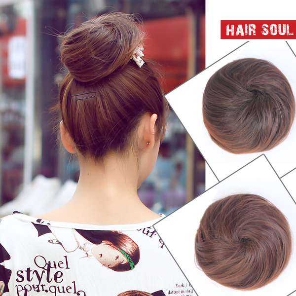 4 Colors 60G Straight Hair Bun Chignon Women\'s Hai...